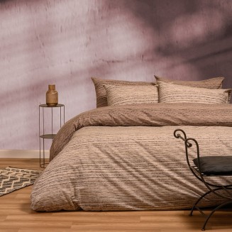 Σεντόνια Σετ Υπέρδιπλα Με Λάστιχο 160x200+32 Melinen Casual Line Cassio Beige