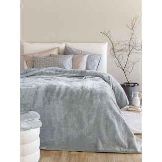 Κουβέρτα Βελουτέ Μονή 170x240 Palamaiki Dream Velour/4 Ash