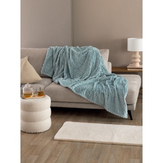 Κουβέρτα Fleece Μονή 160x220 Palamaiki Aster Jade