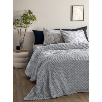 Κουβέρτα Fleece Υπέρδιπλη 220x240 Palamaiki Aster Grey