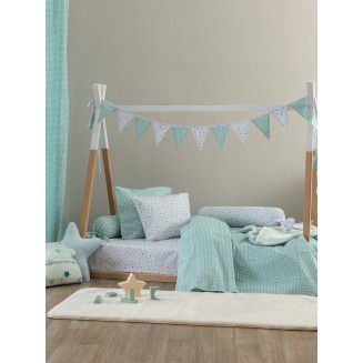 Σεντόνι Μεμονωμένο Κούνιας Με Λάστιχο 70x140+20 Palamaiki BB101 Aqua