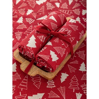 Πετσέτες Κουζίνας Σετ 2 Τεμαχίων 40x70 Palamaiki Με Ξύλινο Δίσκο Christmas Collection CC100