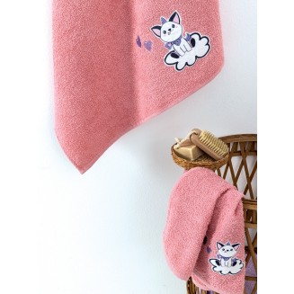 Πετσέτες Σετ Παιδικές 2 Τεμαχίων Palamaiki Kids Bath Kitten
