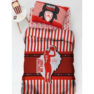 Παπλωματοθήκη Σετ Μονή 170x250 Palamaiki Olympiacos B.C. BC8