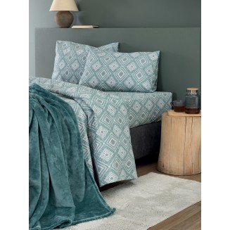 Παπλωματοθήκη Σετ Υπέρδιπλη 240x250 Φανέλα Palamaiki Flannel Beauty FB0239