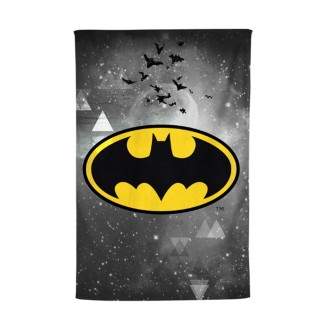 Βαμβακερή Βελουτέ Παιδική Πετσέτα Θαλάσσης Batman Logo Warner Bros Pennie 70x130 Γκρί