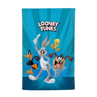 Βαμβακερή Βελουτέ Παιδική Πετσέτα Θαλάσσης Looney Tunes Warner Bros Pennie 70x130 Μπλέ