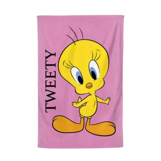 Βαμβακερή Βελουτέ Παιδική Πετσέτα Θαλάσσης Tweety Des.2 Warner Bros Pennie 70x130 Ρόζ