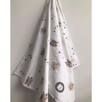 Βαμβακερή Παιδική Πετσέτα Θαλάσσης Wild Animals Pennie 70x150 Μπέζ