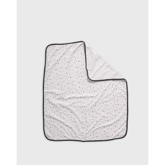 Κουβέρτα Βρεφική Βαμβακερή Λίκνου 90x70 Pennie Με Γκρί Αστέρια Baby Hug Άσπρο