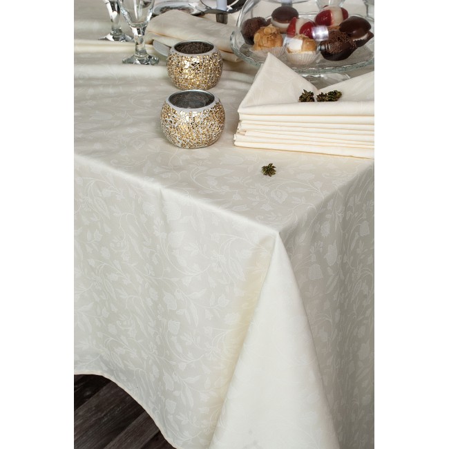 BENSIMON - ΕΚΡΟΥ TΡΑΠΕΖΟΜΑΝΗΛΟ ΣΑΤΕΝ ΖΑΚΑΡ ΣΕΤ 12 ΑΤΟΜΩΝ (160X270, 12 50X50) ΕΚΡΟΥ