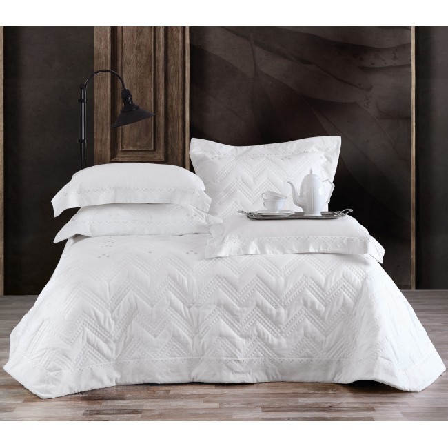 LIZZIE - ΣΕΤ ΚΟΥΒΕΡΛΙ ΛΕΥΚΟ ΣΕΤ 7 ΤΕΜΑΧΙΑ (1 235X250, 2 240X260, 4 50X70) ΛΕΥΚΟ