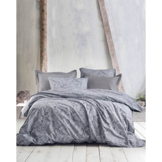 Σεντόνια Σετ Υπέρδιπλα 165x205+30 Rythmos Symbol Lovetta Γκρί