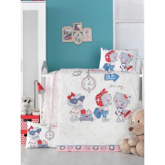 Σετ Παπλωματοθηκη Βρεφικη 2 Τεμ 100x150 Rythmos Pink Station