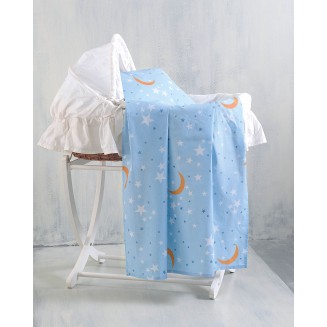 Σετ Παπλωματοθηκη Βρεφικη 2 Τεμ 110x160 Rythmos Moonlight Μπλε