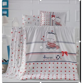 Σετ Παπλωματοθηκη Βρεφικη 2 Τεμ 100x150 Rythmos Larina
