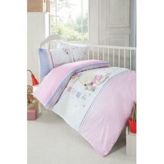 Σεντόνια Σετ Κούνιας 100x150 Rythmos Minnie Με Κέντημα