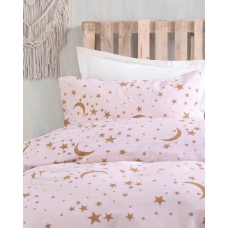 Κουβερλί Σέτ Ημίδιπλο 160x240 Rythmos Diva Moonlight Ροζ