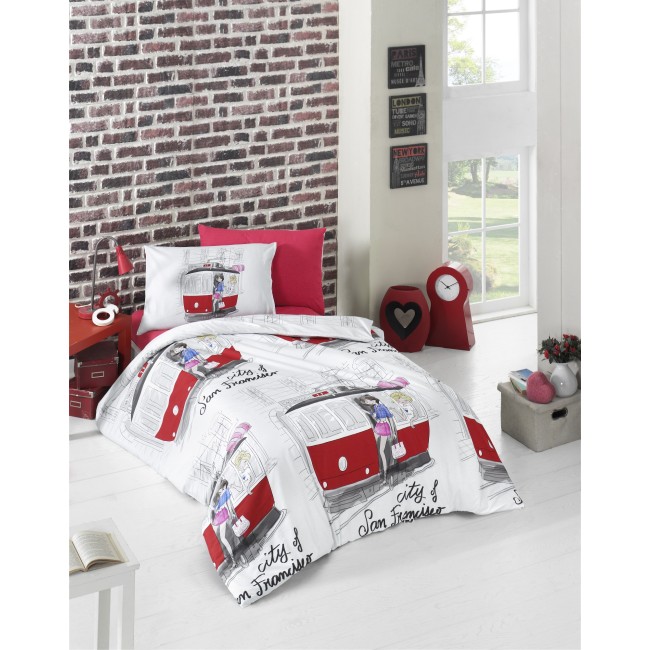 Παπλωματοθήκη Σετ Ημίδιπλη 155x235 Rythmos San Francisco