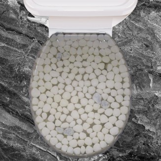 Καπάκι Λεκάνης 36x43 San Lorentzo White Pebbles Μπεζ