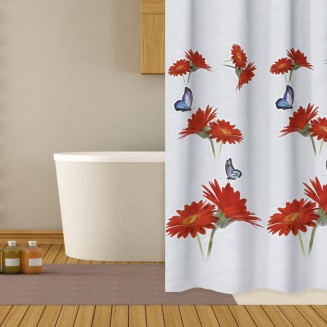 Κουρτίνα Μπάνιου Πλαστική Peva 180x180 San Lorentzo Red Margaritas