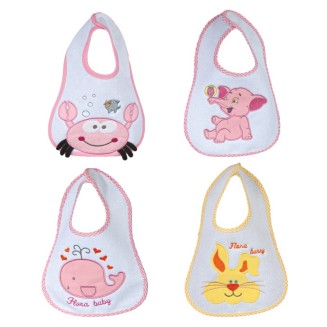 Σαλιάρες Σετ 4 Τεμαχίων 25x30 SB Home Senses Baby Bibs Pink Νο 4