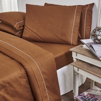 Σεντόνια Σετ Μονά 175x270 19V69 Arcobaleno Bello Chocolate