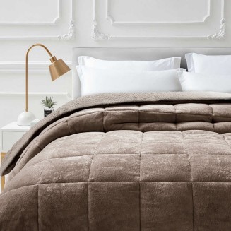 Κουβερτοπάπλωμα Mονό 160x240 SB Home Flannel-Sherpa Luster Beige Warm