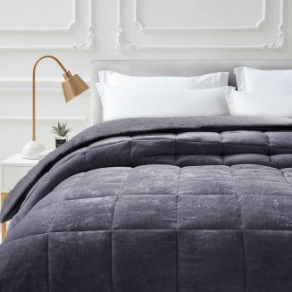 Κουβερτοπάπλωμα Υπέρδιπλο 220x240 SB Home Flannel-Sherpa Luster Carbone Warm