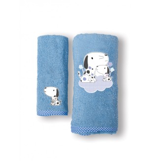 Σετ Πετσέτες Bebe 2 Τεμ. SB Home SBaby Puppy Blue