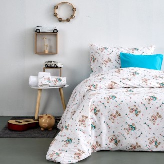 Σεντόνια Σετ Μονά 160x240 SB Home Junior Music Blue