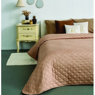 Κουβερλί Μονό 160x220 Ultrasonic Summer Fashion SB Home Sadie  Moka