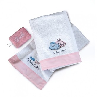 Σετ Πετσέτες 2 Τεμ. Κέντημα SB Home My Baby Cars Pink