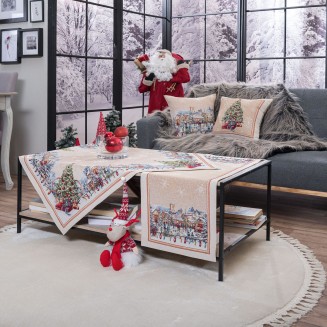 Χριστουγενιάτικο Καρέ & Τραβέρσα Ennsdorf (Σετ 2τεμ.) - 100x100cm & 40x100cm Teoran Home
