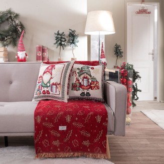 Χριστουγενιάτικη Μαξιλαροθήκη Steyr - 45x45cm με γέμιση Teoran Home