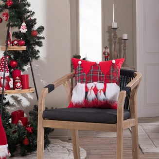 Χριστουγενιάτικη Μαξιλαροθήκη Sven 08 - 45x45cm με γέμιση Teoran Home
