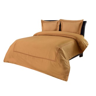 Σετ Παπλωματοθήκη Υπέρδιπλή 220x240 Satin Embroidered Classico 2-Cinammon Anna Riska