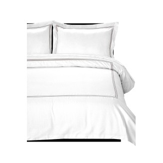 Σετ Παπλωματοθήκη Υπέρδιπλή 220x240 Satin Embroidered Classico 5-White Anna Riska