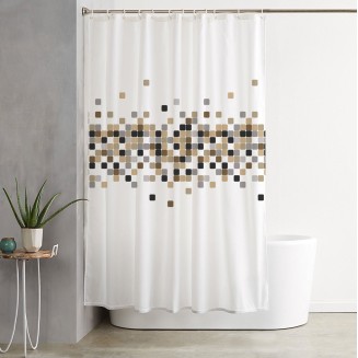 Κουρτίνα Μπάνιου 180x180 Viopros Άλμα Λευκό