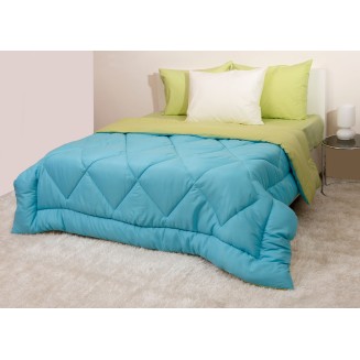Πάπλωμα Δίχρωμο Υπέρδιπλο 220x240 Microfiber Τυρκουάζ-Πράσινο Viopros