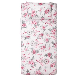 Σεντόνια Σετ Λίκνου 80x100 Viopros Λίλυ Ρόζ