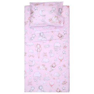 Παπλωματοθήκη Σετ Κούνιας 120x160 Viopros Όναρ Ρόζ