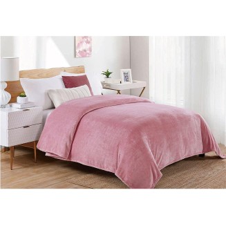 Κουβέρτα Coral Fleece Υπέρδιπλη 220x240 Dimcol Μονόχρωμη 01 Cashmere Pink