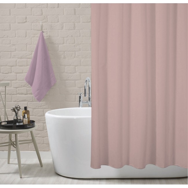 Κουρτίνα Μπάνιου (180X200) Classic Ρόζ - MCDECOR 180x180, 180x200