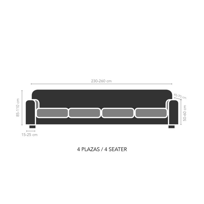 Ελαστικό Κάλυμμα Τετραθέσιου Καναπέ Akari Χρυσό 240x270