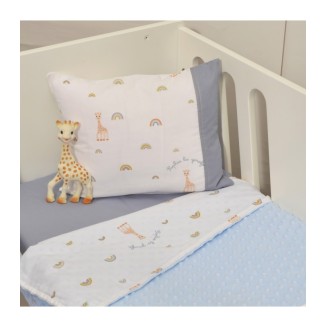 Κουβέρτα Λίκνου Διπλής Όψης 75x100  Sophie La Girafe Minky Σχ. 501