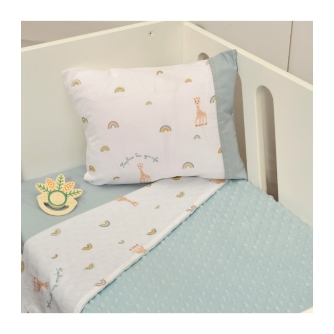 Κουβέρτα λίκνου διπλής όψης Minky Sophie La Girafe σχ 503