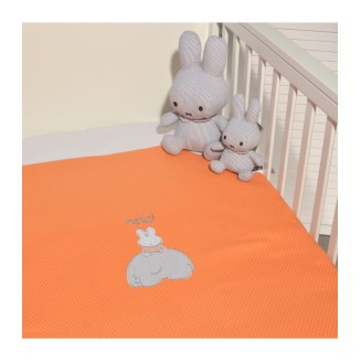 Κουβέρτα Πικέ 100x140 Miffy Σχ. 13 Πορτοκαλί