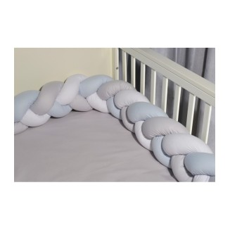 Πάντα Πλεξούδα Τριπλής πλέξης 20x200 Oliver Baby Σχ. 3115 Λευκό-Σιέλ-Γκρι