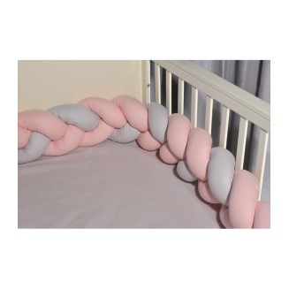 Πάντα Πλεξούδα Τριπλής πλέξης 20x200 Oliver Baby Σχ. 3205 Ροζ-Γκρι